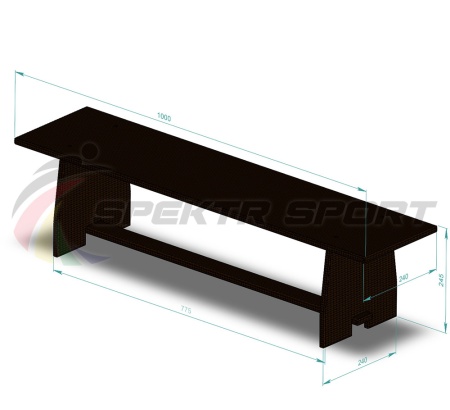 Купить Скамья гимнастическая (лам. фанера 15мм) 1000х240х245мм в Бежецке 